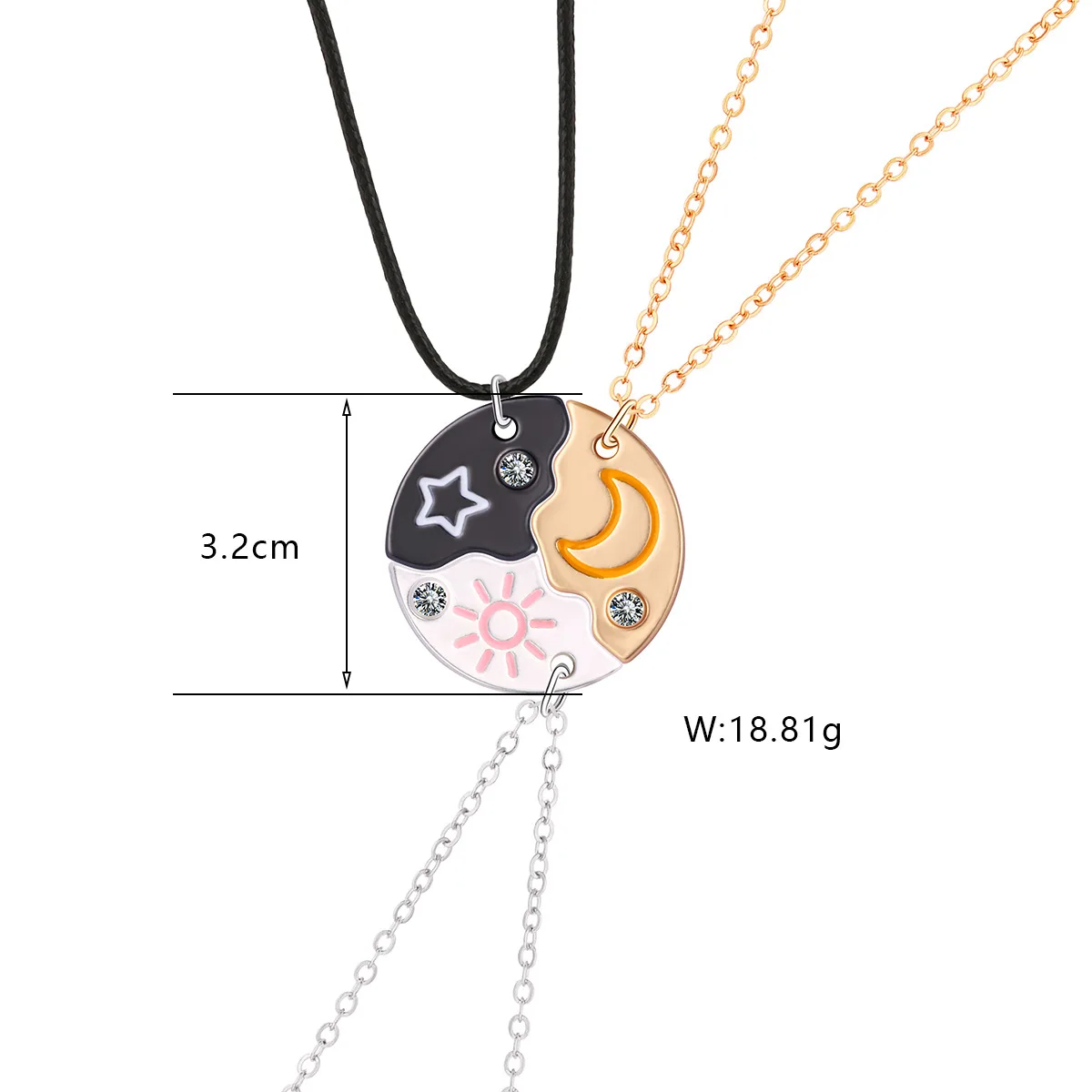 Sun, Moon & Star BFF Necklace Set – 3-Piece Matching Pendant Gift for Girls & Best Friends