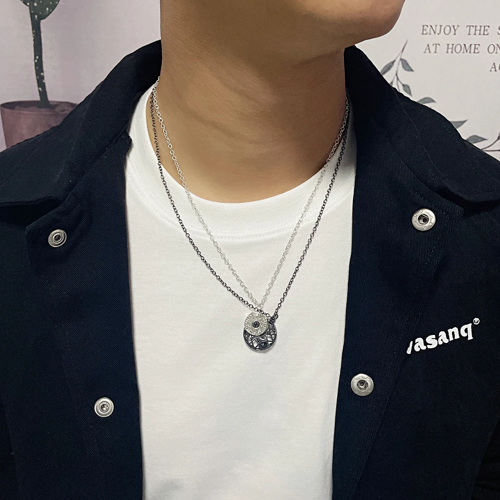 Magnetic Paired Necklaces for Couples, 100 Language "I Love You" Projection Heart Pendants, Choker Chain Gift for Her