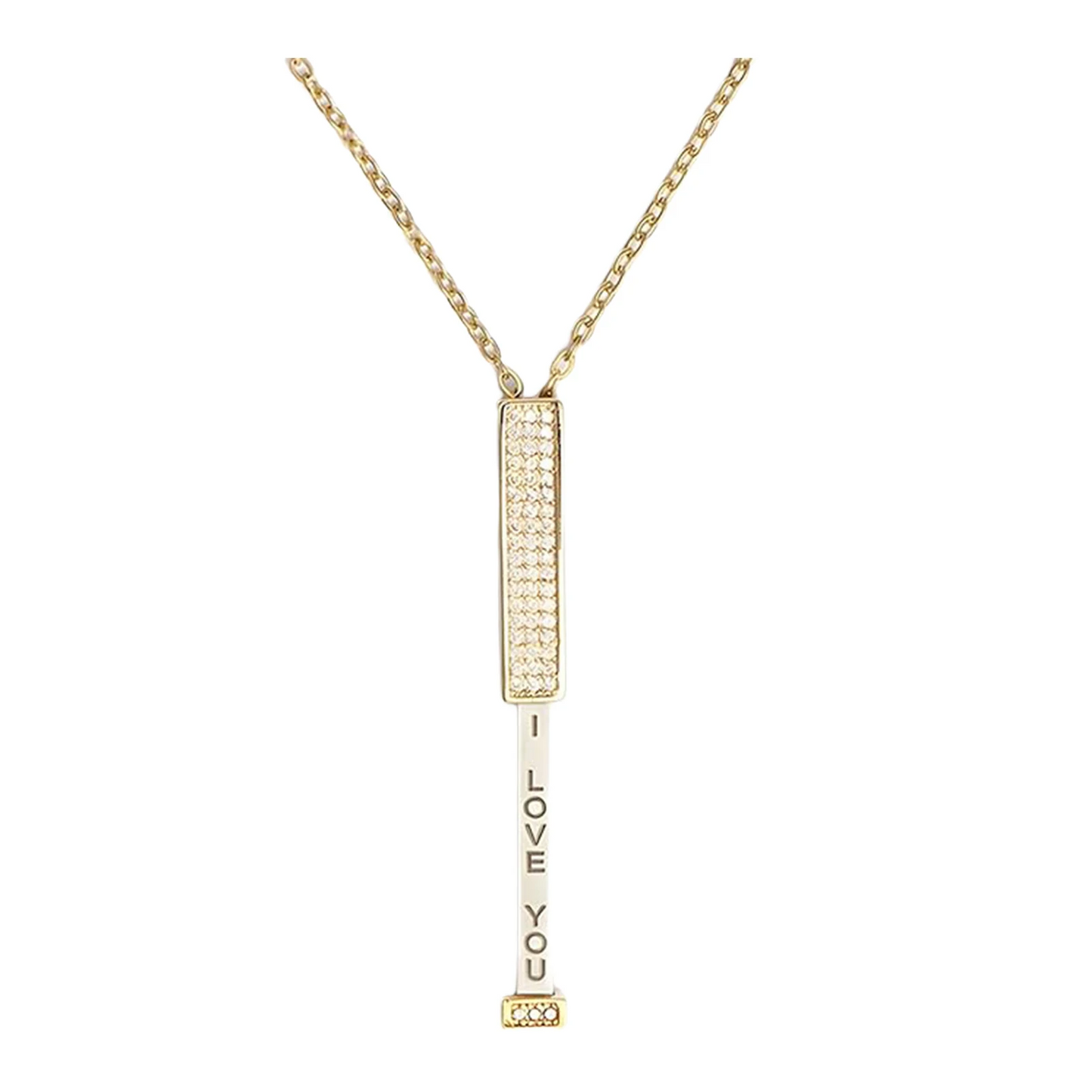 I Love You Hidden Message Necklace – Secret Slider Pendant | Romantic Gift for Her, Adjustable Rose Gold Chain