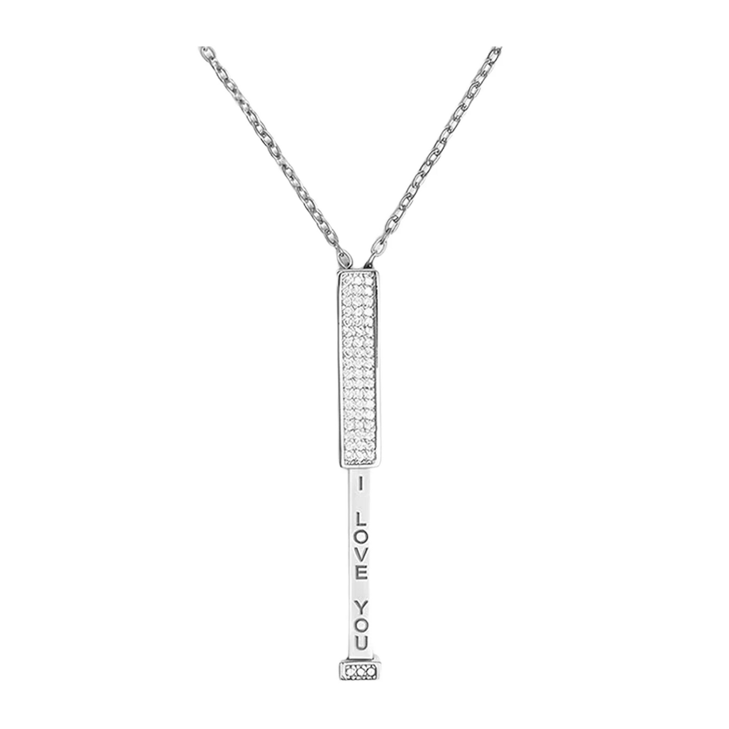 I Love You Hidden Message Necklace – Secret Slider Pendant | Romantic Gift for Her, Adjustable Rose Gold Chain