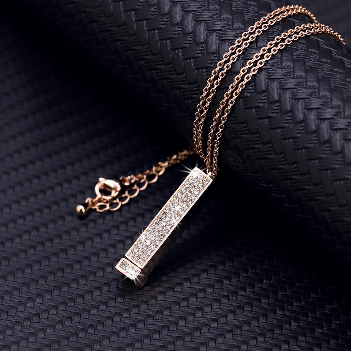 I Love You Hidden Message Necklace – Secret Slider Pendant | Romantic Gift for Her, Adjustable Rose Gold Chain