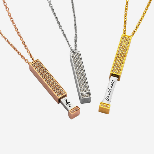 I Love You Hidden Message Necklace – Secret Slider Pendant | Romantic Gift for Her, Adjustable Rose Gold Chain