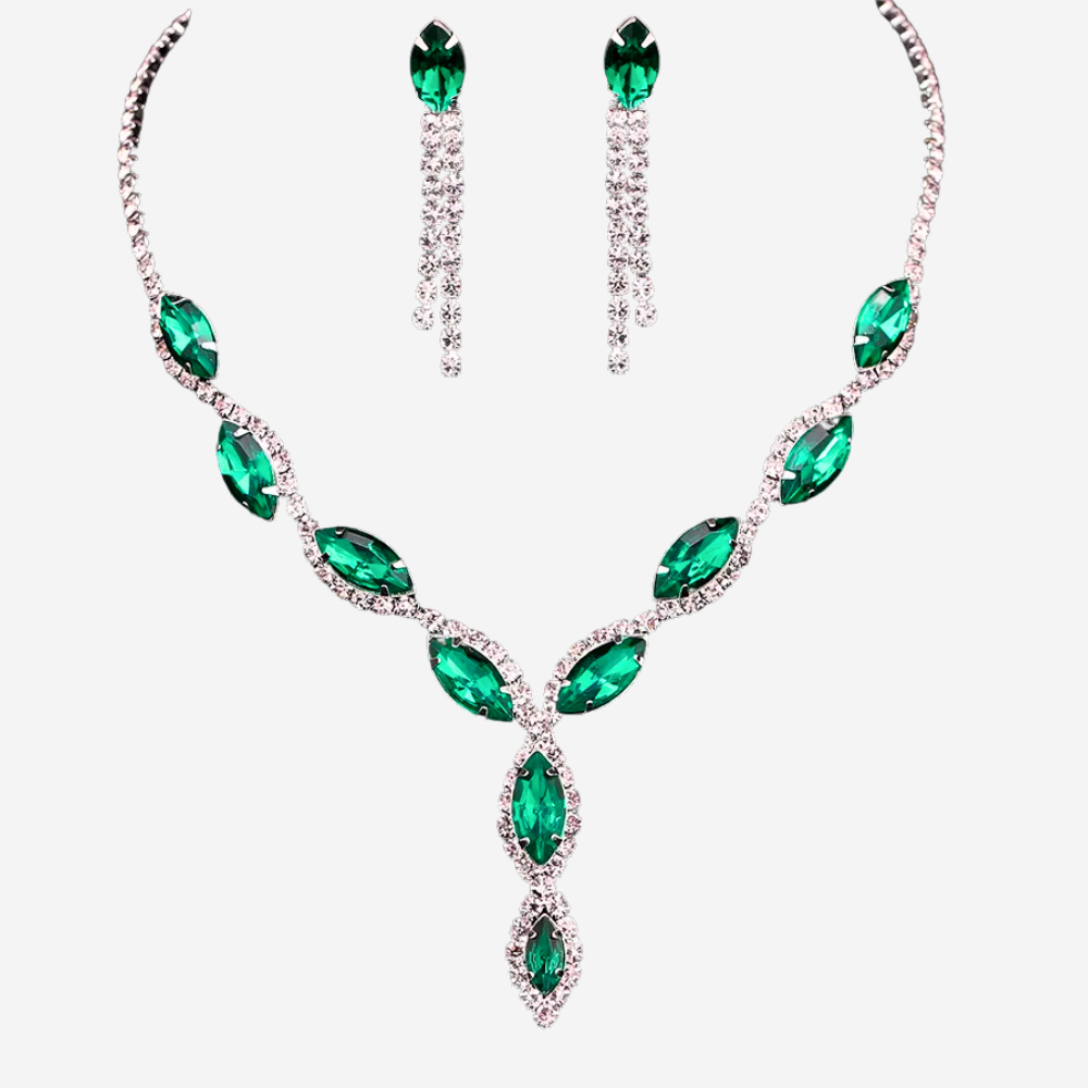 Crystal Wedding Jewelry Set | Bridal Necklace & Earrings